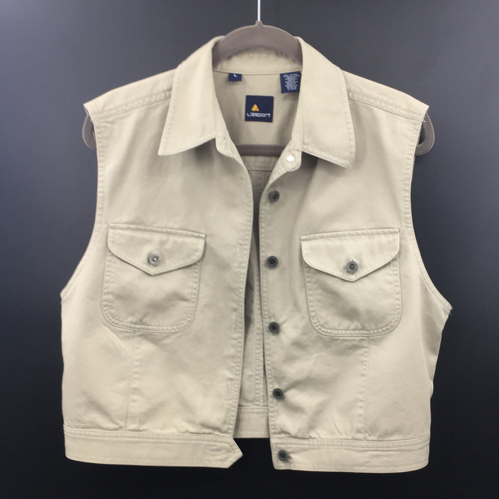 LIZSPORT Cream Cargo Safari Vest